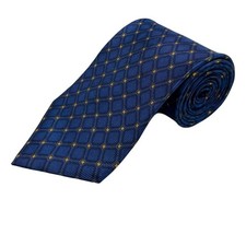 Mallory & Church 100% Silk Tie Blue Geometric Pattern Standard Size