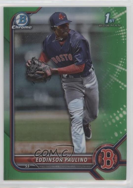2022 Bowman Chrome Prospects Green Refractor 2/99 Eddinson Paulino #BCP-175 3p9
