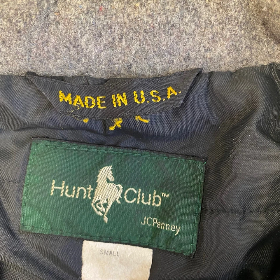 Hunt Club JCPenney Mens Small Gray Wool Blend Bomber Jacket Made in USA - Image 3 of 4