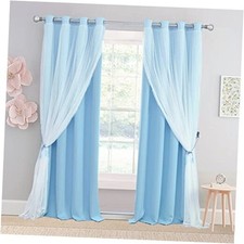 Light Blue Blackout Curtains 84 inch Length - 52"W x 84"L Pack of 2 Sky Blue