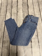 Women  s J. Crew 10  High-Rise Skinny Jeans Button Fly Sz 29 US 8 Ankle Stretch