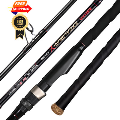 BERRYPRO Surf Spinning Rod Carbon Fiber Travel 9' 10' 11' 12', black