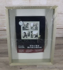 Shadow Display Box Case Memory Large 12" x 16" Pewter Silver