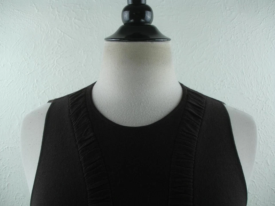 Para mujeres Talla L Valentino Italia Marrón Lana Tejido Suéter Chaleco Top Elástico Sin Mangas Foto 2 de 4