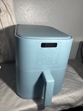 bella 6 Qt Slim Air Fryer Fits-anywhere Ceramic Non Stick Coating Easy Blue Surf
