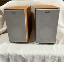 SONY SS-CCP500 Bookshelf Speakers Wood Silver Covers 10X10X6 Pair