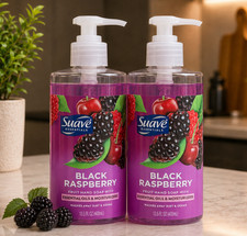 2 Pack x Suave Essentials Black Raspberry Fruit Hand Soap 13.5oz