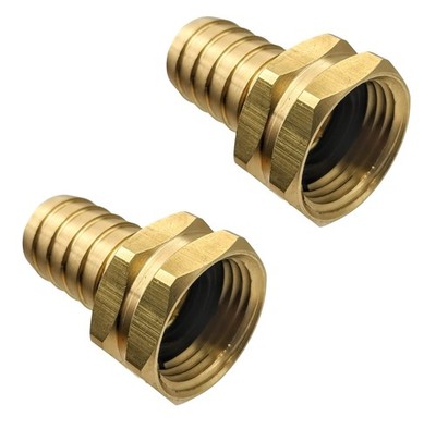 GRIDTECH Brass Garden Hose Adapter 3/4'' Barb x GHT Female,