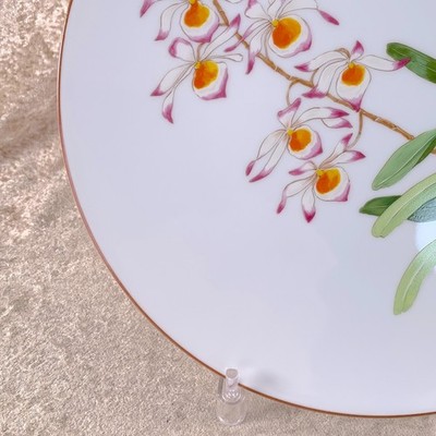 Hermes Paris Dinner Plate Jardin des Orchidees No.3 Porcelain