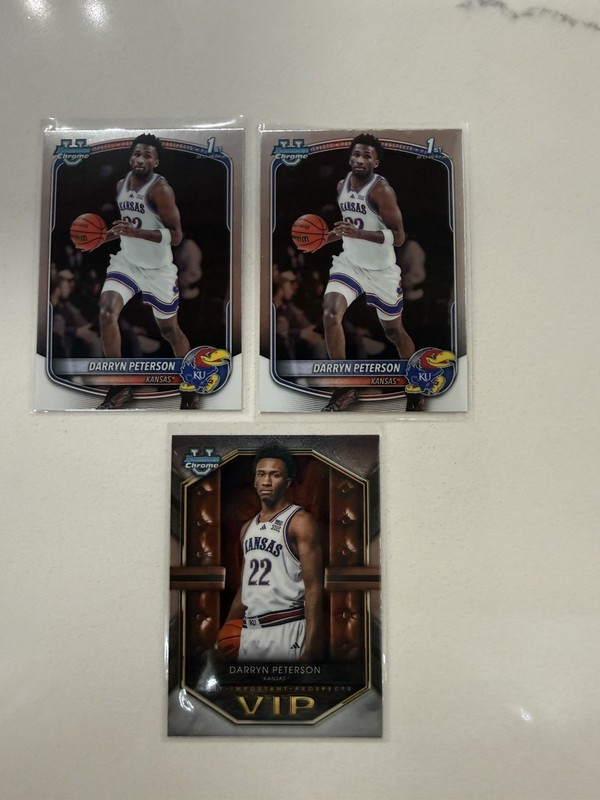 NBA BASKETBALL 2025/2026 BOWMAN CHROME DARRYN PETERSON CARD - 3 CARD LOT 