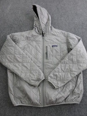 Patagonia Jacket Mens Large Gray Quilted Hooded Insulated Full Zip STY27610FA20