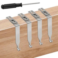 4 PCS Silver Adjustable Cubicle Hooks Fits 13/8 To 31/2 Inch Metal Hanger