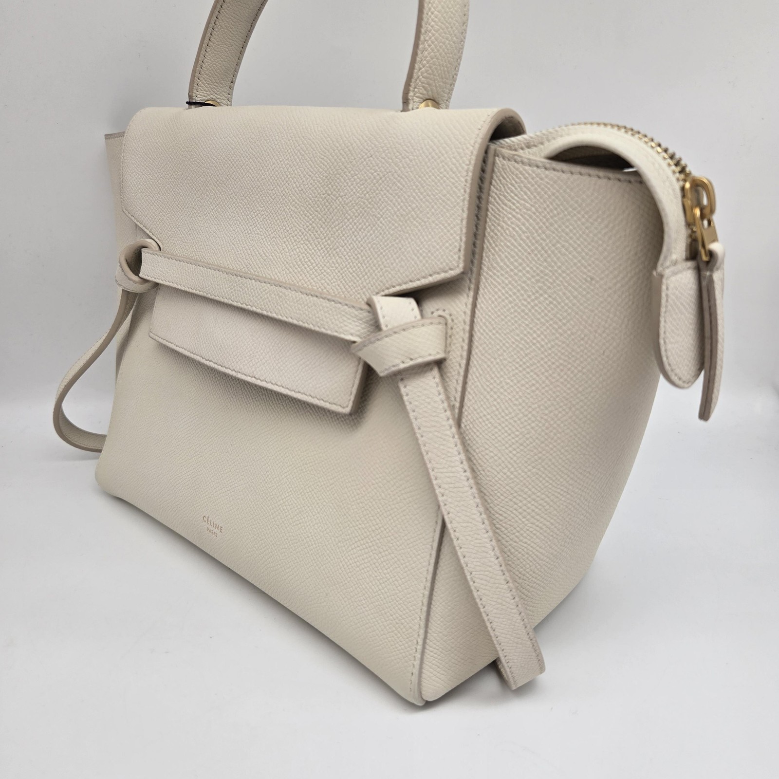 Celine Nano Belt Bag Grained Calfskin Chalk - ## image 3