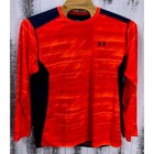 Under Armour HeatGear Fitted Long Sleeve Shirt Mens 2XL Orange Blue Athletic