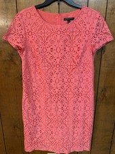 Coral Lace Lined Sheath Dress Banana Republic 12 Spring Easter