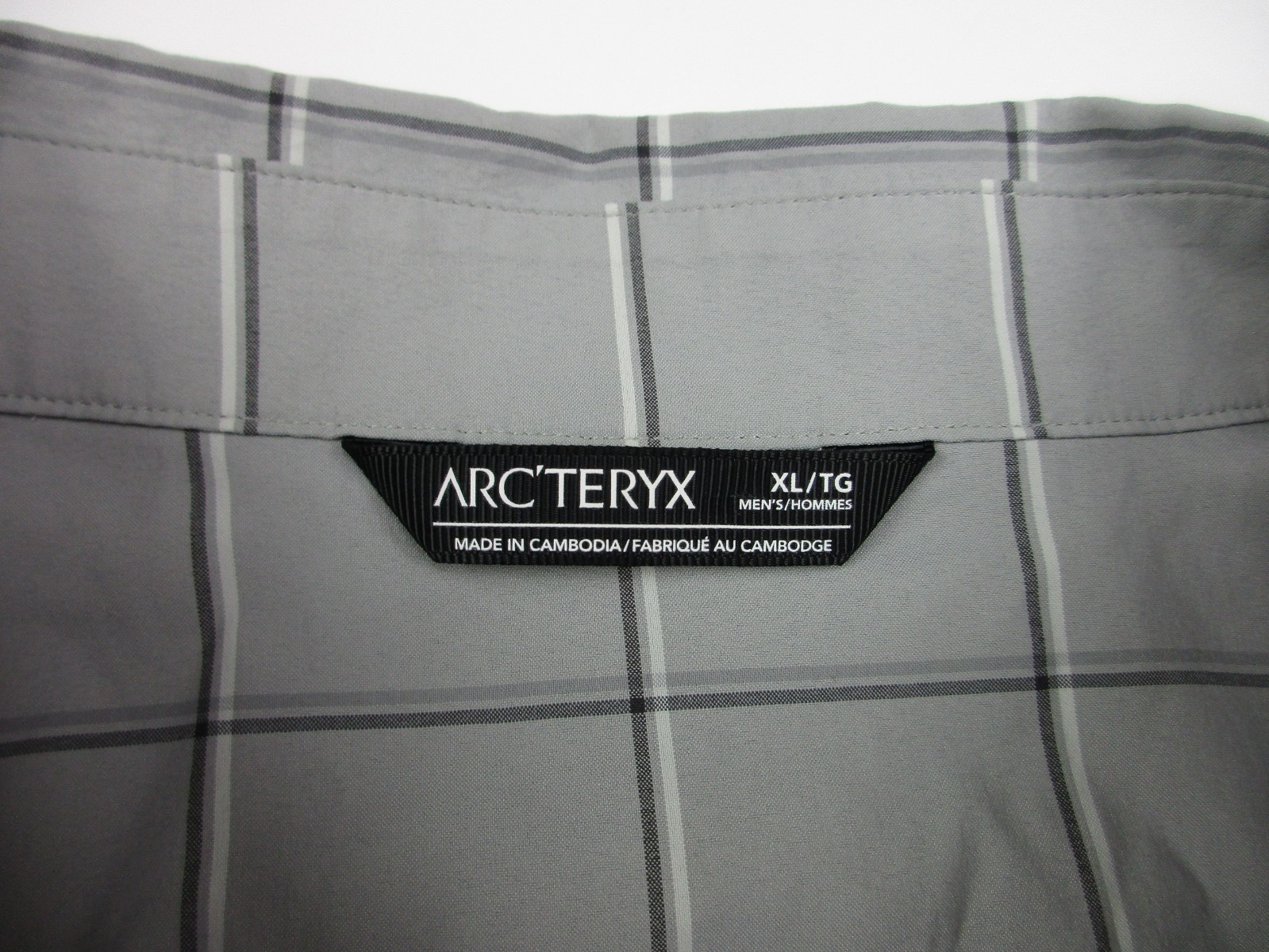 Camicia Uomo XL Arc'teryx Riel SS Bottone Grigio Plaid