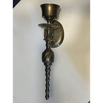 Vintage Brass Wall Sconce Candle Holder Salvage Estate Upper Deck LTD Fairhaven