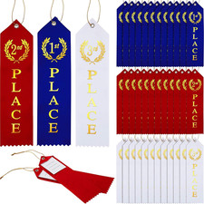 45 Pieces Award Ribbons 1st, 2nd, 3rd Place Flat Carded Set First Place Prizes w
