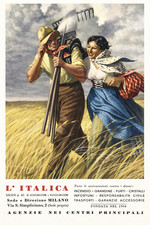 BOCCASILE ASSICURAZIONI L'ITALICA  - cm. 31x42 - POSTER formato A3