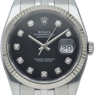 ROLEX Datejust 36 Herrenuhr Jubilee 10P Diamond 116234G(M) K18WG / Edelstahl...
