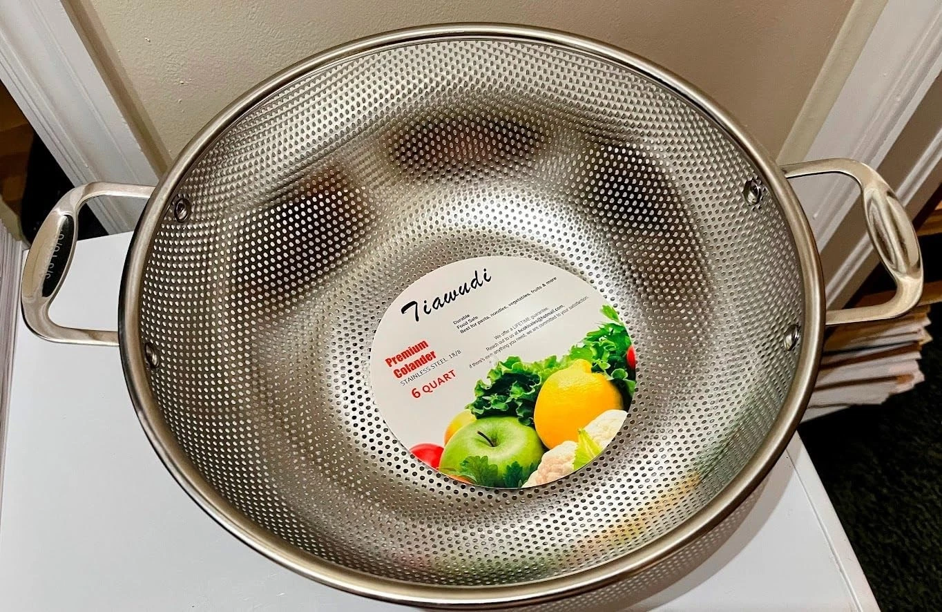 Extra Large 6qt Colander 18/8 Stainless Steel Mesh Strainer For Kitchen Food New
Opens in a new wind
