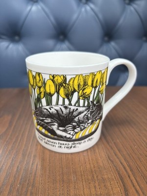 Simon Drew Gallery Bone China Tasse Katze lustiges Zitat Cartoon Devon sehr guter Zustand