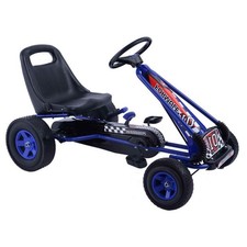Topbuy Kids Go Kart Pedal Tricycle Racing Ride On Scooter Trainer Trike Blue