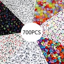 700Pcs 7 Colors round Letter Beads Acrylic Alphabet Number Beads for Jewelry Mak