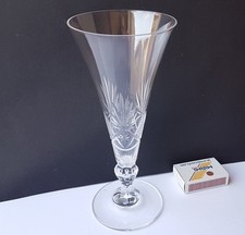 Champagneglas/Champagne Glas Hand Cut Grooved Air Bubble Um 1900 K361