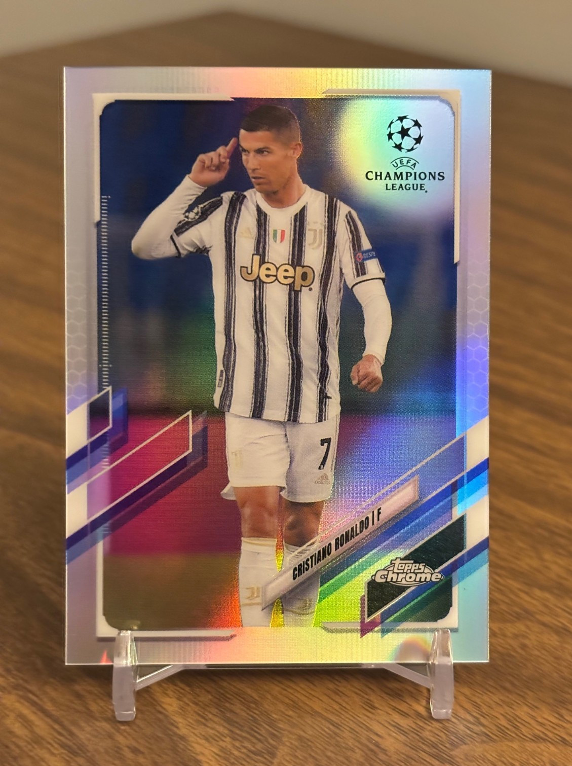Cristiano Ronaldo 2020 2020-21 Topps Chrome UEFA UCL #100 Silver Refractor