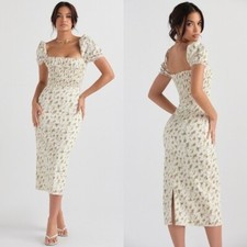 House of CB Bellucci Garden Print Shirred Sundress Size XS