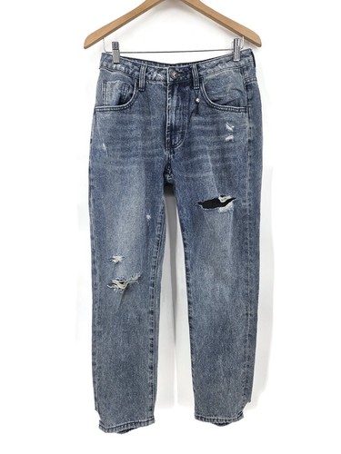 NWOT One Teaspoon High Waist Awesome Baggies Jeans Womens 28R Relaxed Leg Blue
