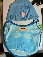 DISNEY BABY CINDERELLA BIB AND HAT SET SIZE 0-12 MONTHS BABY PRINCESS INFANT CAP