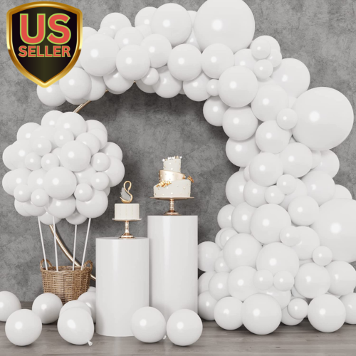 129Pcs White Balloons Different Sizes 18 12 10 5 Inch for Garland Arch,Party ...