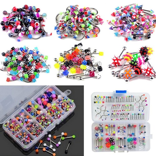 Wholesale Lots Mixed Lip Piercing Body Jewelry Barbell Rings Tongue Ring 60X vm