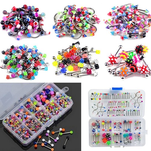 Wholesale Lots Mixed Lip Piercing Body Jewelry Barbell Rings Tongue Ring 60X  Hu - Picture 1 of 5