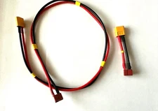 Male XT-60 to Female Deans  14,  12, 10 AWG  Adapter 3", 6", 12", 18" 24"