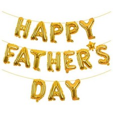 Happy Fathers Day Balloons Banner Glitter Father's Day Balloons Fathers Gold