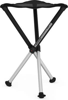 Black & Silver 3-Leg Folding Stool - Aluminum 18''-30'' Height - 550lb Capacity
