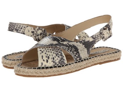Pour La Victoire Olivia Women US 7.5 Tan Slingback SNAKE print Sandal NEW