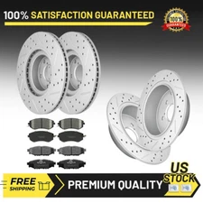 Front Rear Drilled Slotted Rotors Brake Pads for Subaru XV Crosstrek Forester