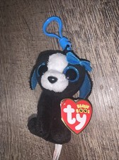 TY Beanie Boos 3.5" TRACEY the Dog Plastic Key Chain Clip MWMT's w/ Heart Tags