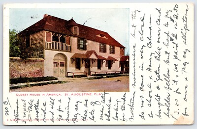 Postcard Oldest House In America, St Augustine Florida Posted 1905