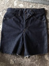 Vintage Deadstock Levi's Big Bells 29" 684 Dark Wash Denim Shorts Orange Tab