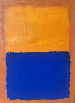 Mark Rothko Original Gemälde Orange Blie Abstrakt Innenarchitektur Signiert D95