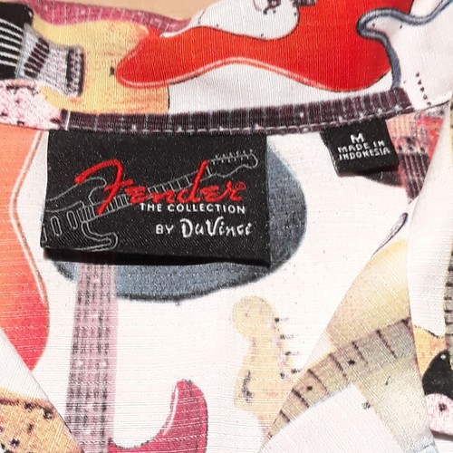 Camicia Fender The Collection By Da Vinci All Over Stampa Chitarra Bottoni Uomo M - Foto 4 di 13