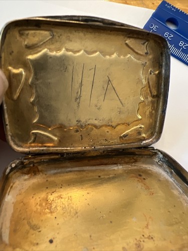 Antique Sterling Silver Enamel Box - Picture 10 of 10