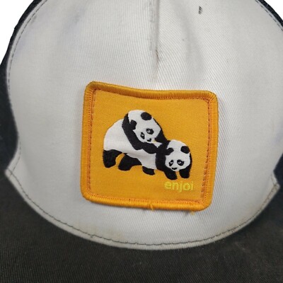 Retro Enjoi Skateboards Snapback Mesh Trucker Hat Black White