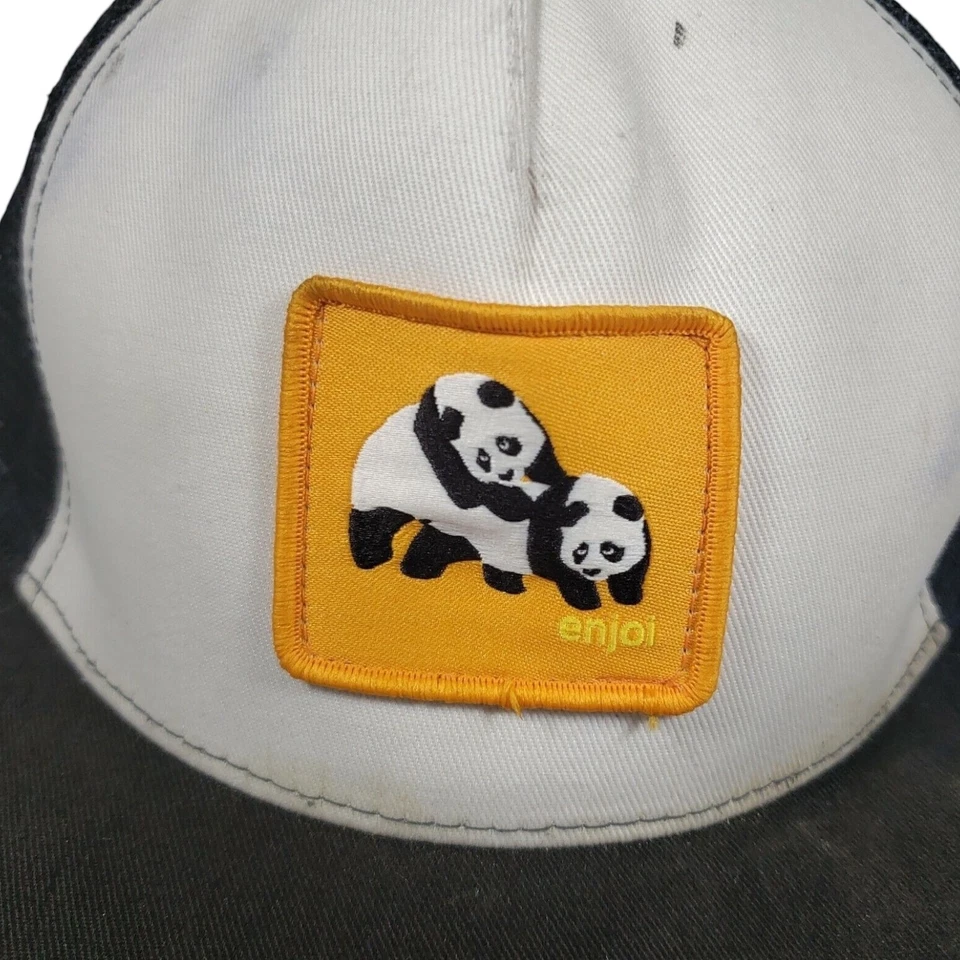 Retro Enjoi Patinetas Snapback Malla Camionero Sombrero Negro Blanco Pandas Joroba Foto 2 de 4