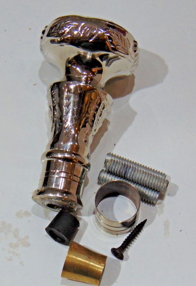 Vintage Brass Art Deco nickle brass Cane Handle or Walking Stick Handle